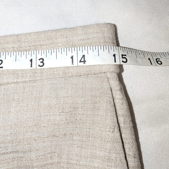 Theory | Linen Treeca Pull-On Ankle Pant Eco Sharkskin in Oat Melange | Size 6 - Picture 8 of 10